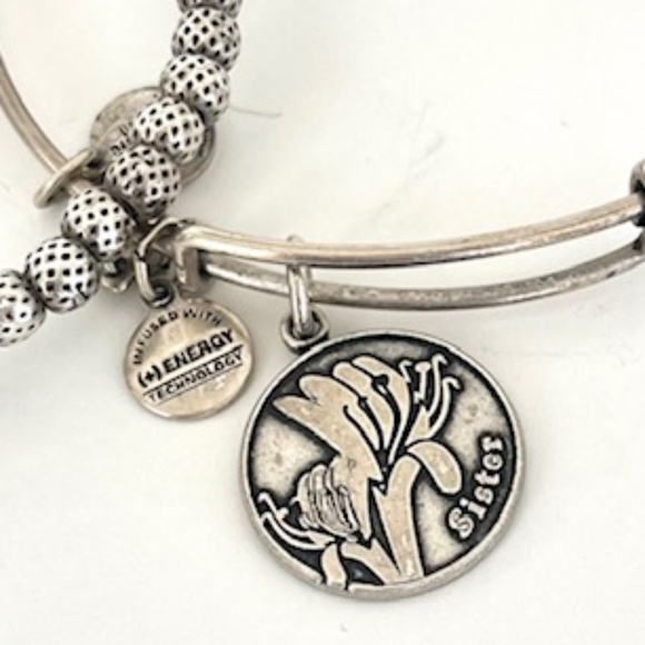 Alex and Ani 4 silver Charmed Bracelets - Picture 3 of 5